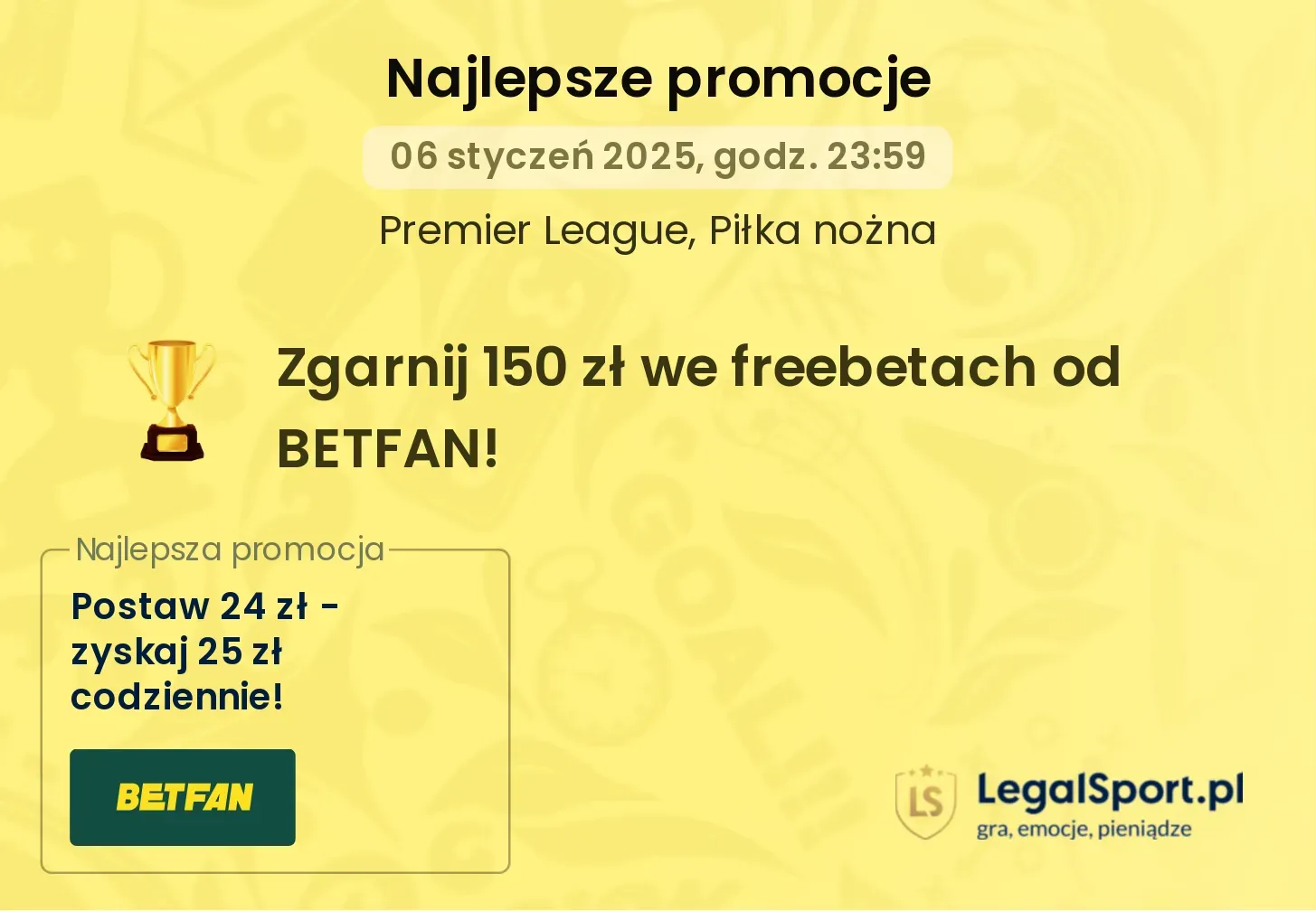 Zgarnij 150 zł we freebetach od BETFAN! promocje bonusy na mecz