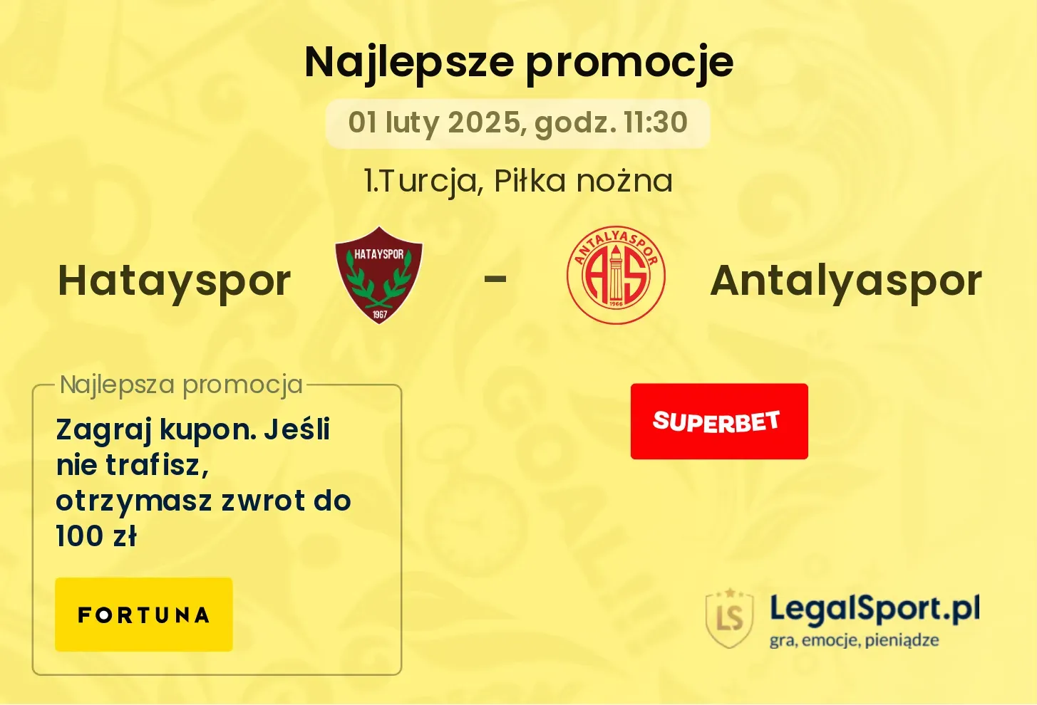 Hatayspor - Antalyaspor promocje bukmacherskie