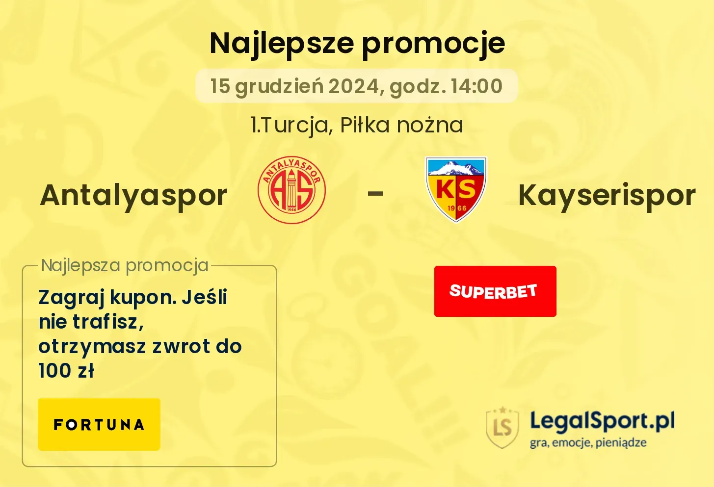 Antalyaspor - Kayserispor promocje bonusy na mecz