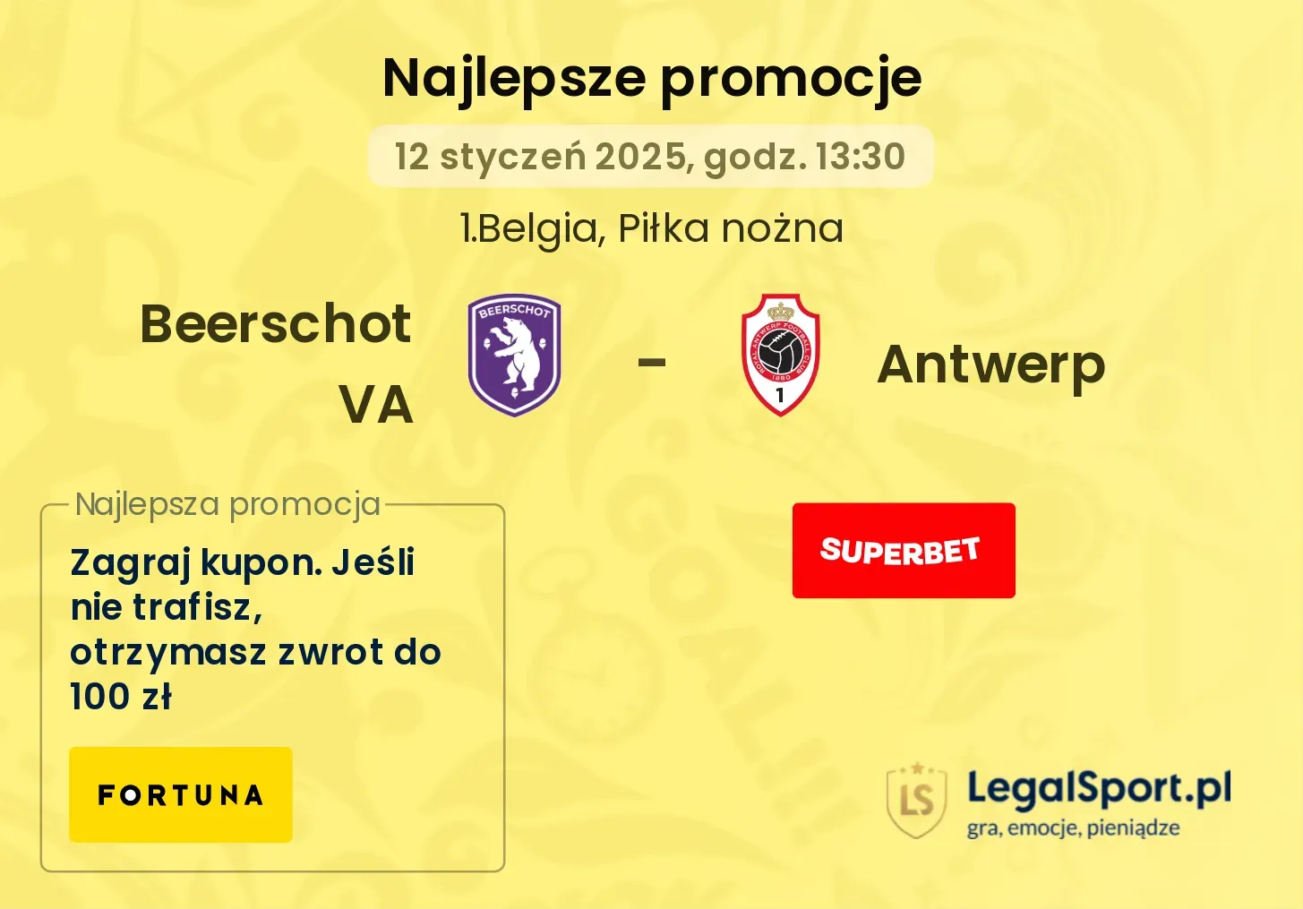 Beerschot VA - Antwerp promocje u bukmacherów