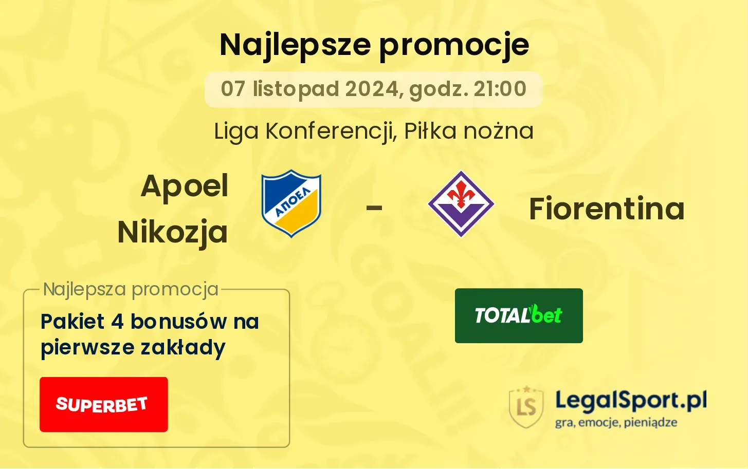 Apoel Nikozja - Fiorentina promocje bonusy na mecz