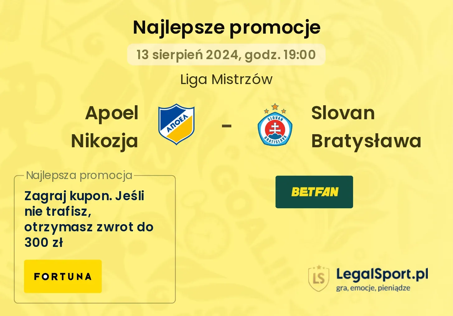 Apoel Nikozja - Slovan Bratysława promocje bonusy na mecz