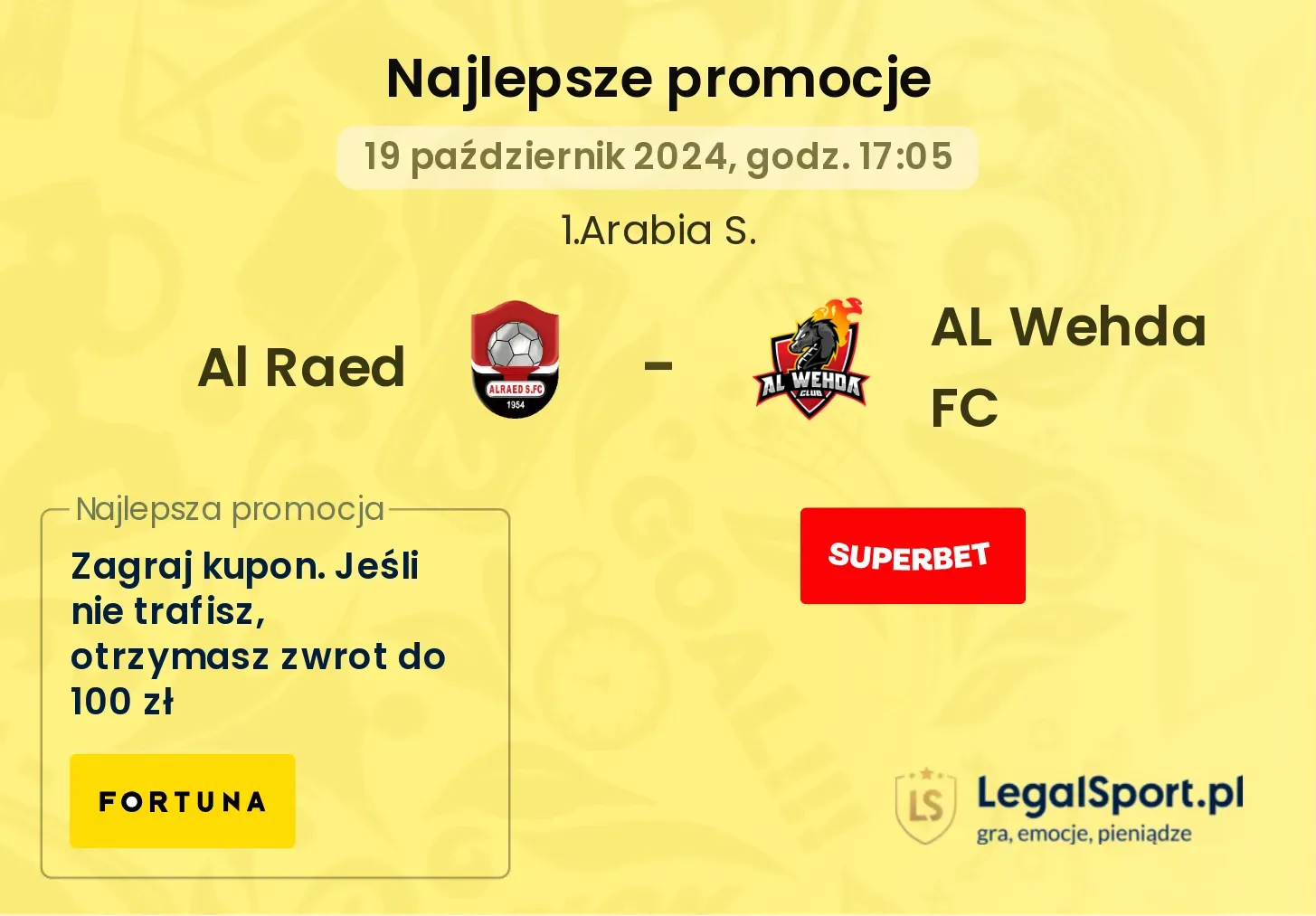 Al Raed - AL Wehda FC promocje bonusy na mecz