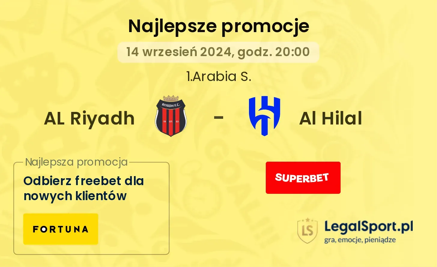 AL Riyadh - Al Hilal promocje bonusy na mecz