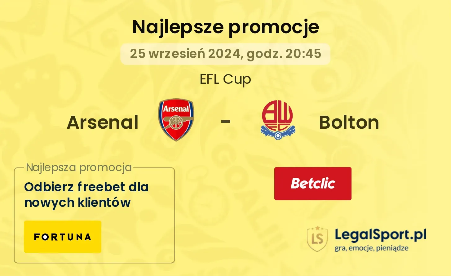 Arsenal - Bolton promocje bonusy na mecz