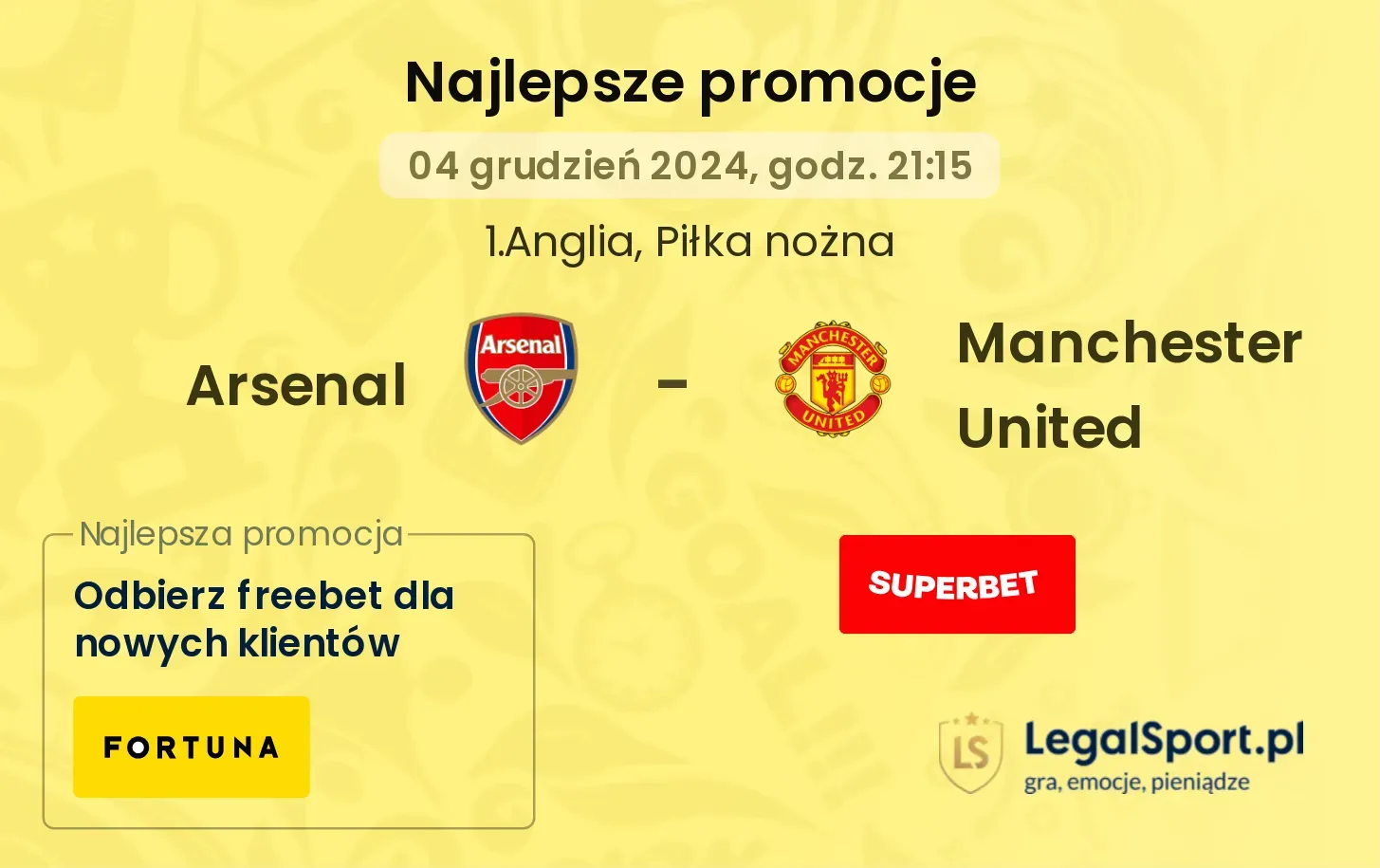 Arsenal - Manchester United promocje bonusy na mecz