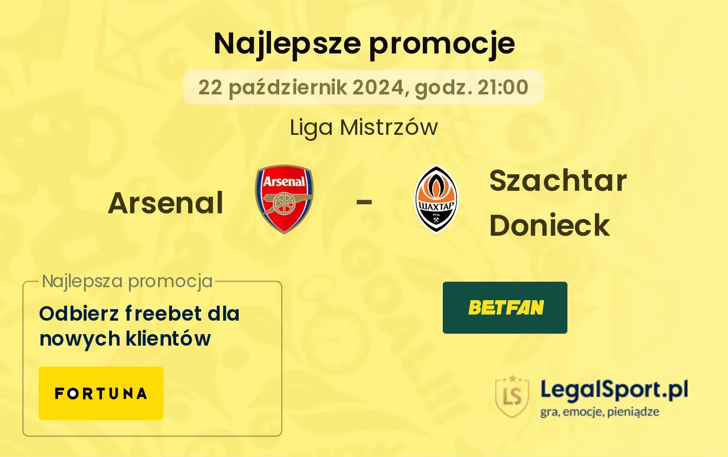 Arsenal - Szachtar Donieck promocje bonusy na mecz