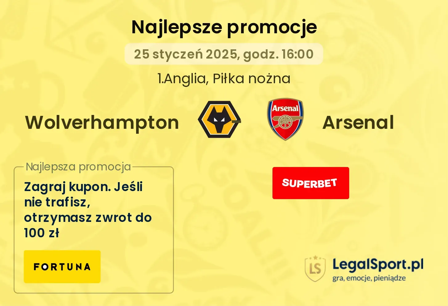 Wolverhampton - Arsenal promocje bukmacherskie