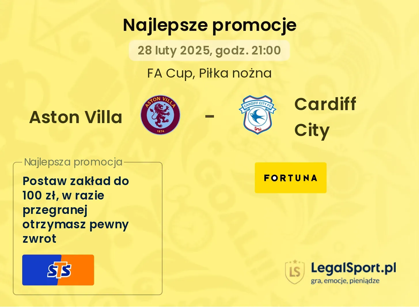 Aston Villa - Cardiff City promocje bonusy na mecz