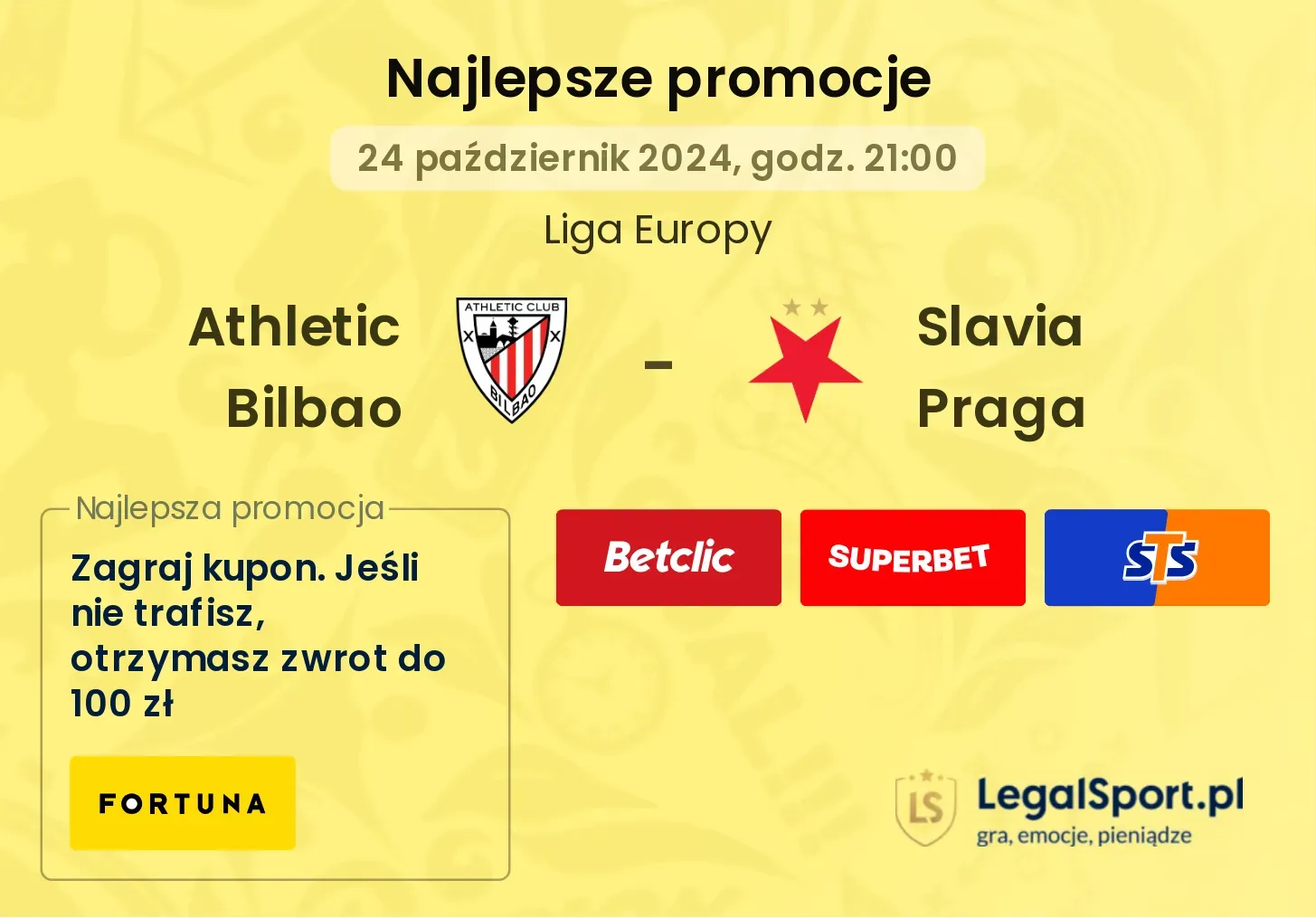 Athletic Bilbao - Slavia Praga promocje bonusy na mecz