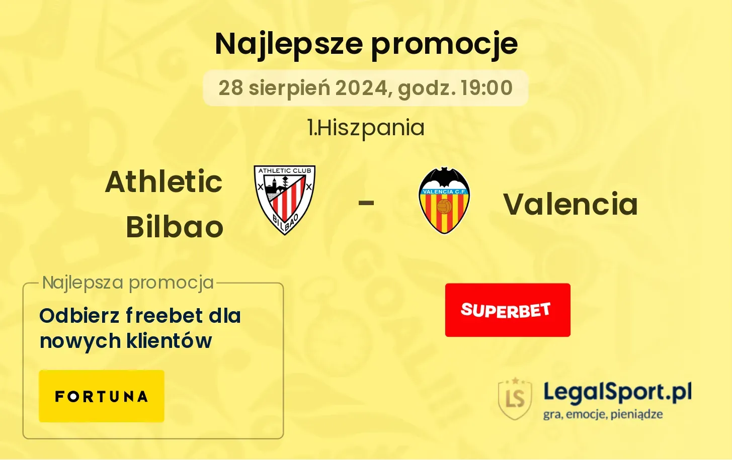 Athletic Bilbao - Valencia promocje bonusy na mecz