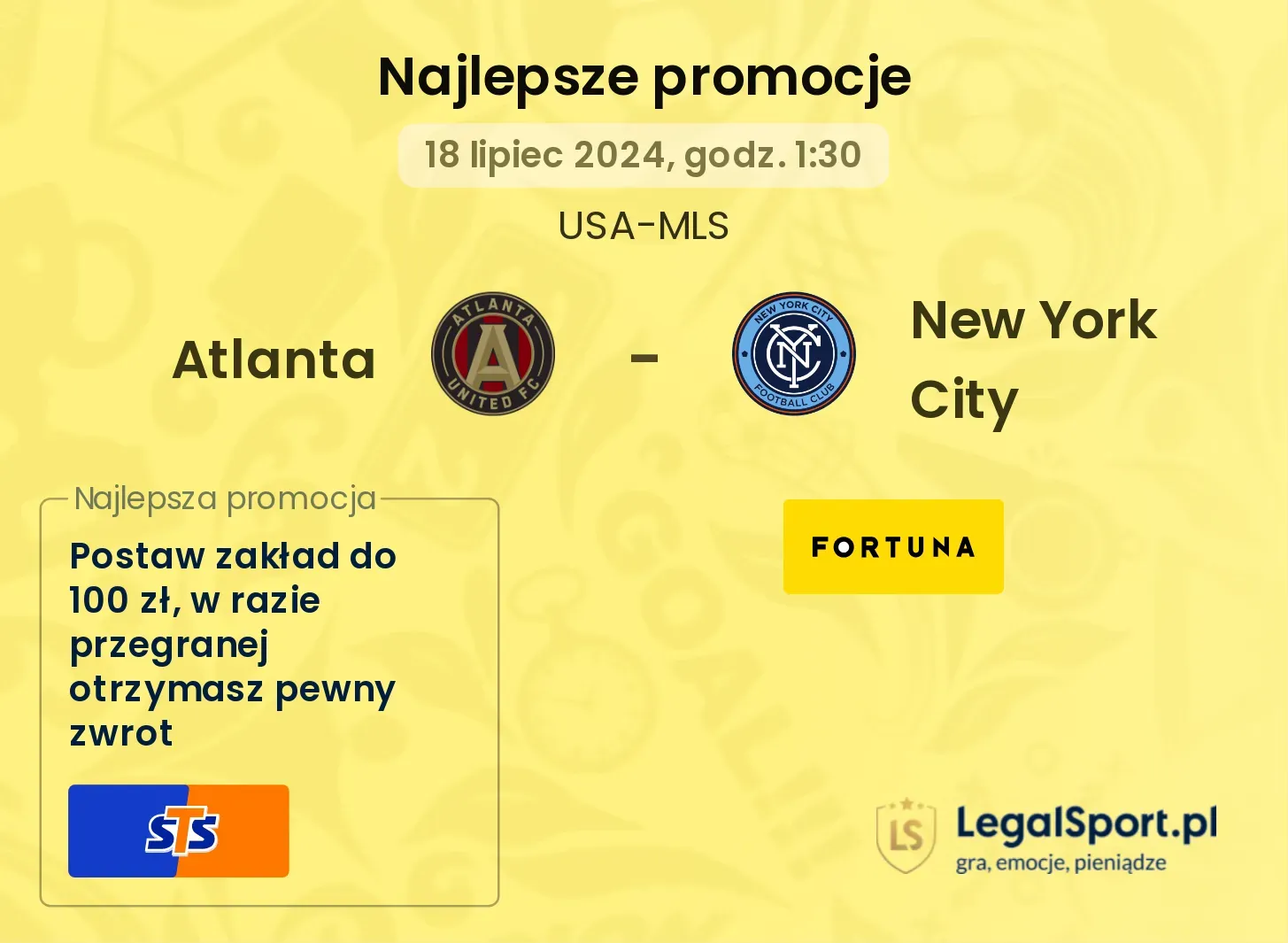 Atlanta - New York City promocje bukmacherskie (18.07, 01:30)