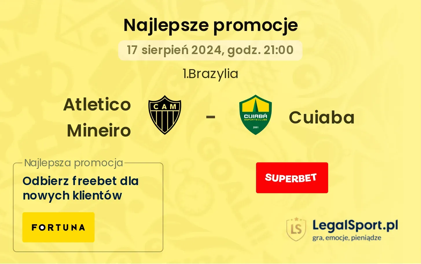 Atletico Mineiro - Cuiaba promocje bonusy na mecz