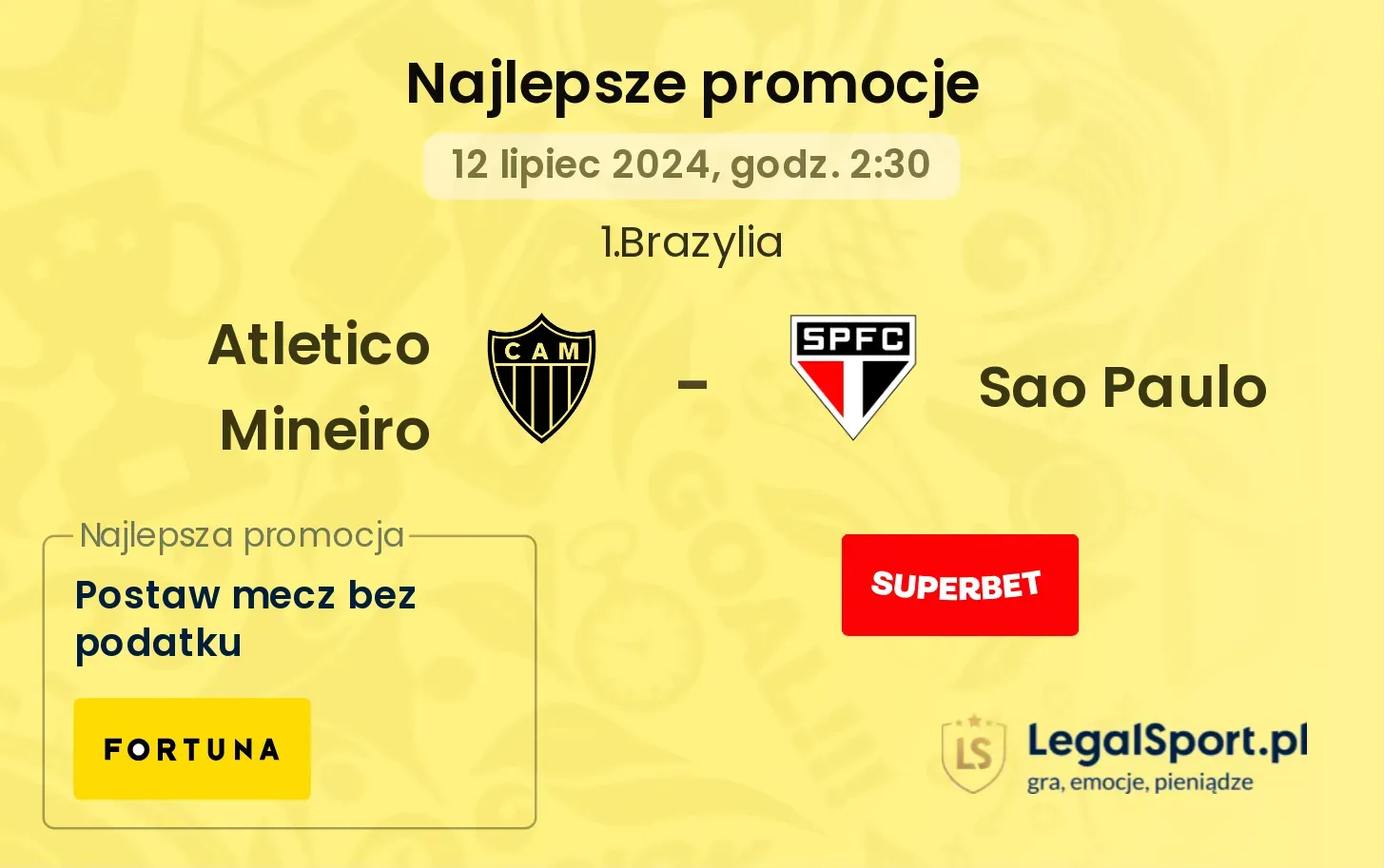 Atletico Mineiro - Sao Paulo promocje bonusy na mecz