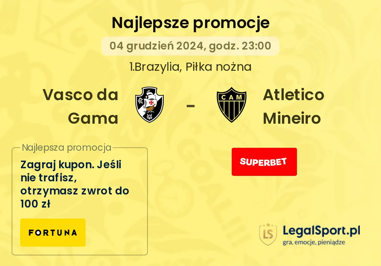 Vasco da Gama - Atletico Mineiro promocje u bukmacherów