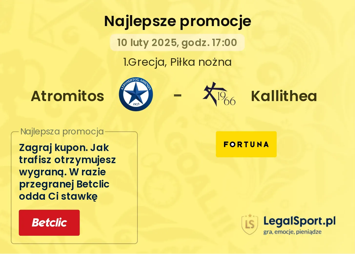 Atromitos - Kallithea promocje bonusy na mecz