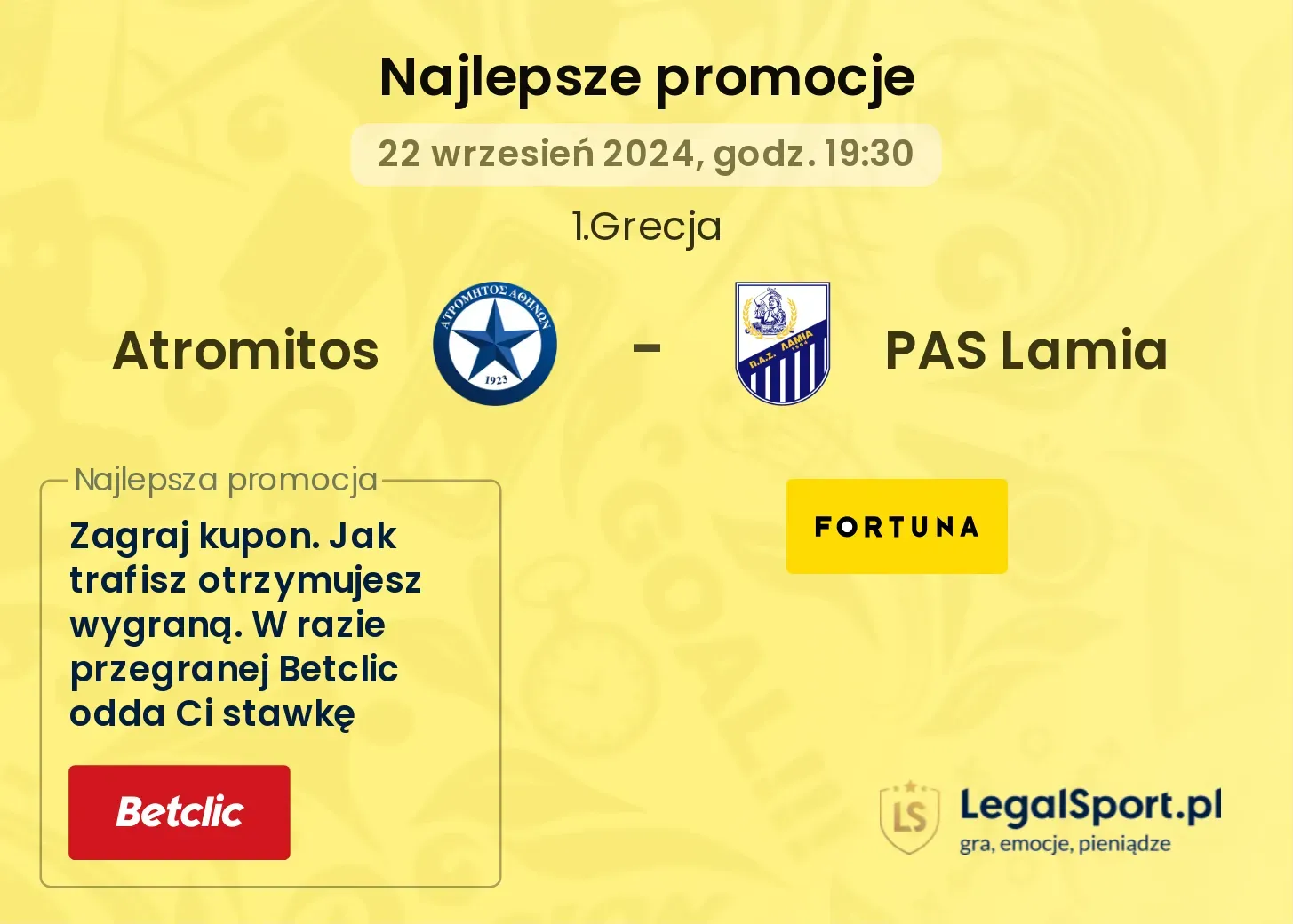 Atromitos - PAS Lamia promocje bonusy na mecz