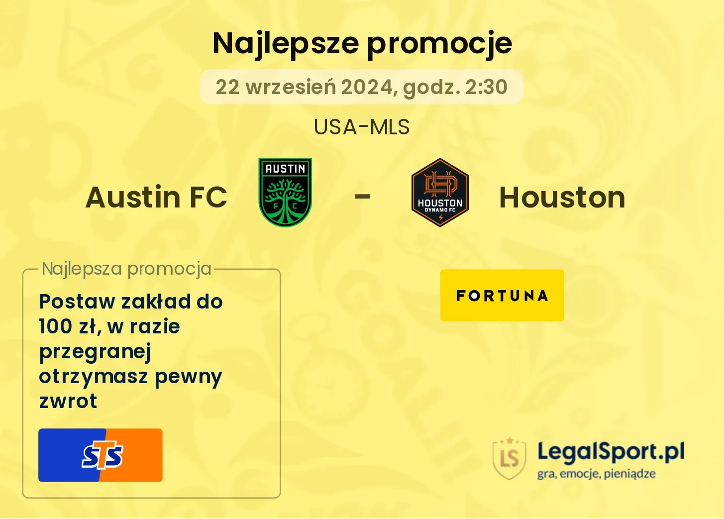 Austin FC - Houston promocje bonusy na mecz