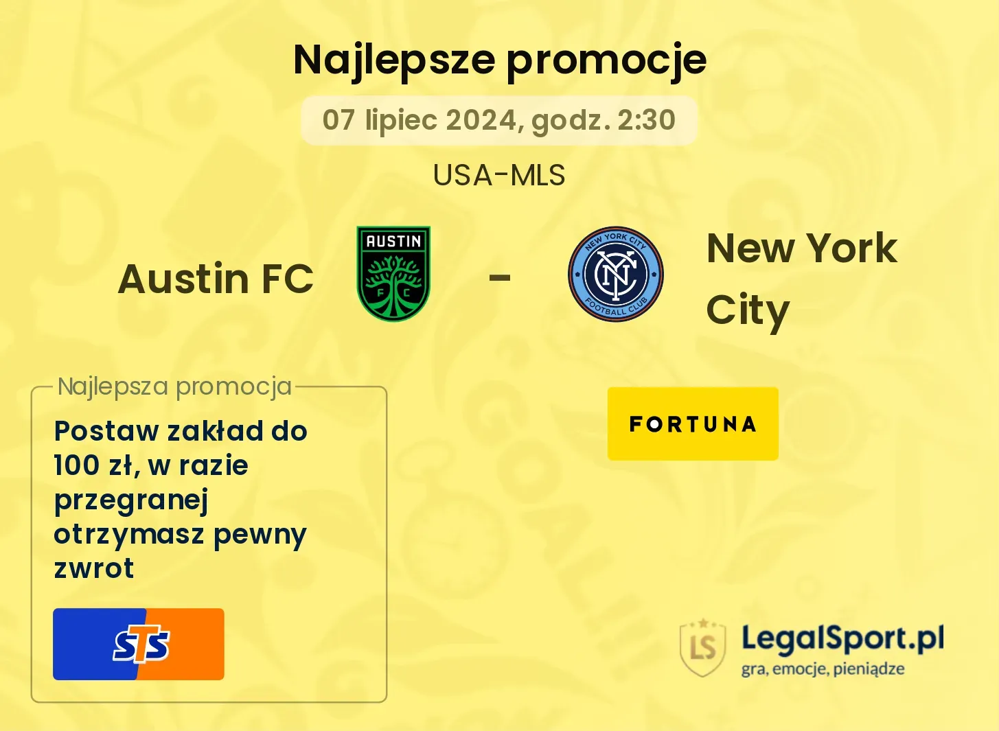 Austin FC - New York City promocje bukmacherskie (07.07, 02:30)