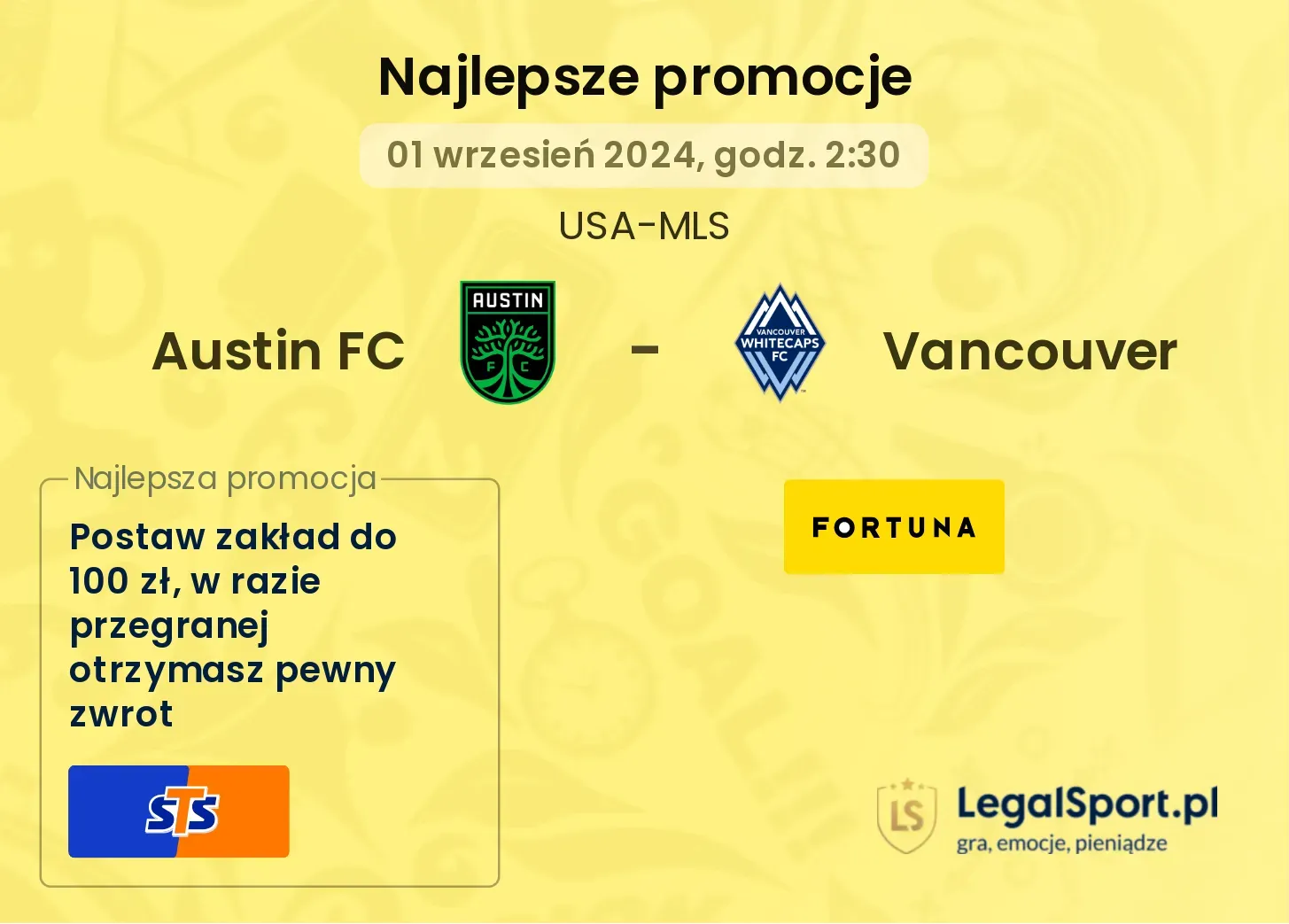 Austin FC - Vancouver promocje bonusy na mecz