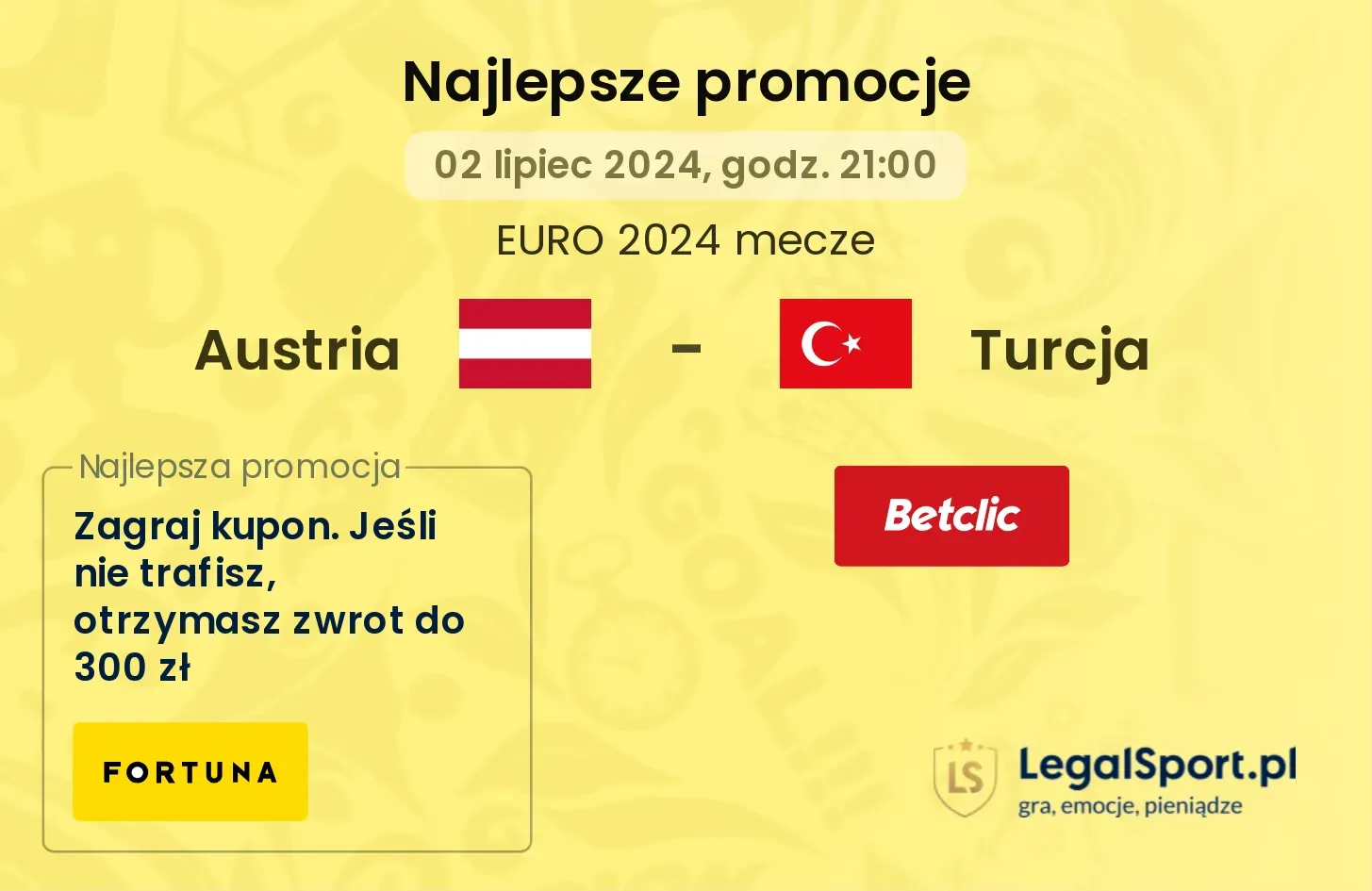 Austria - Turcja promocje bonusy na mecz