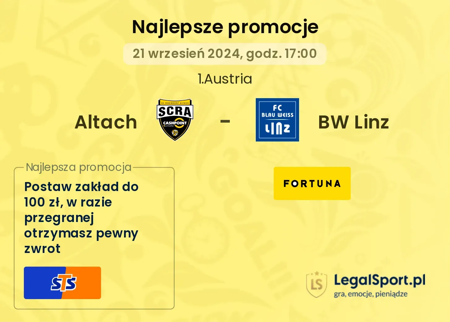 Altach - BW Linz promocje bonusy na mecz