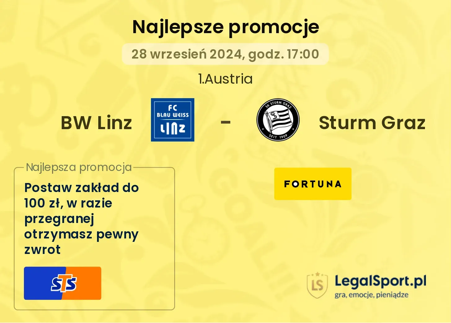 BW Linz - Sturm Graz promocje bonusy na mecz