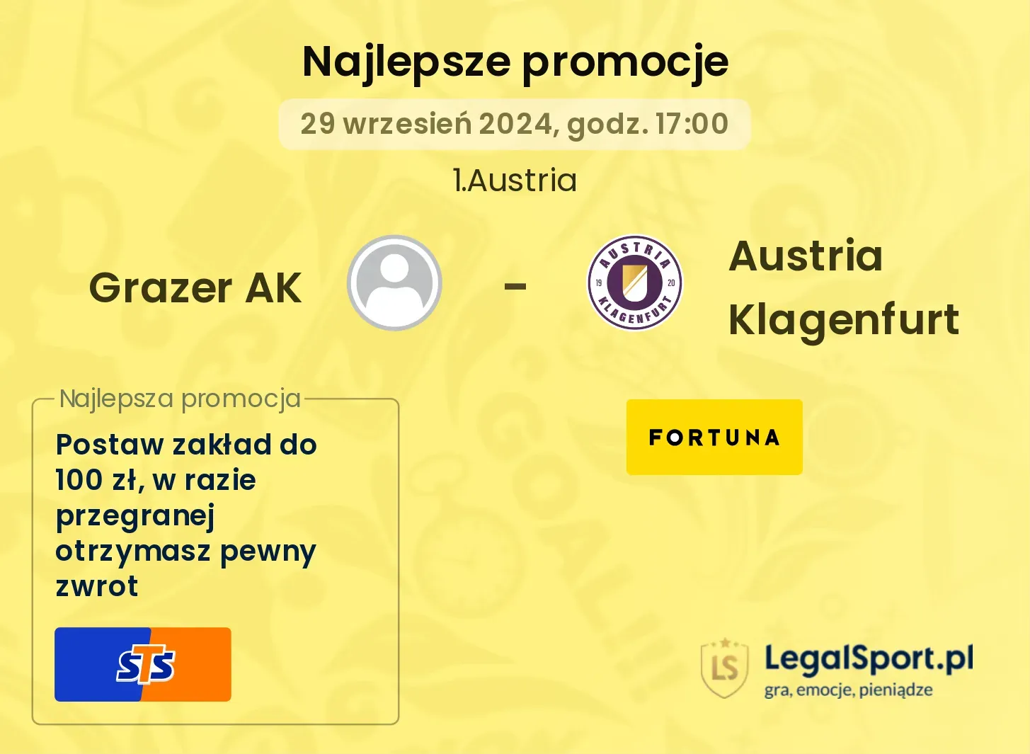 Grazer AK - Austria Klagenfurt promocje bonusy na mecz