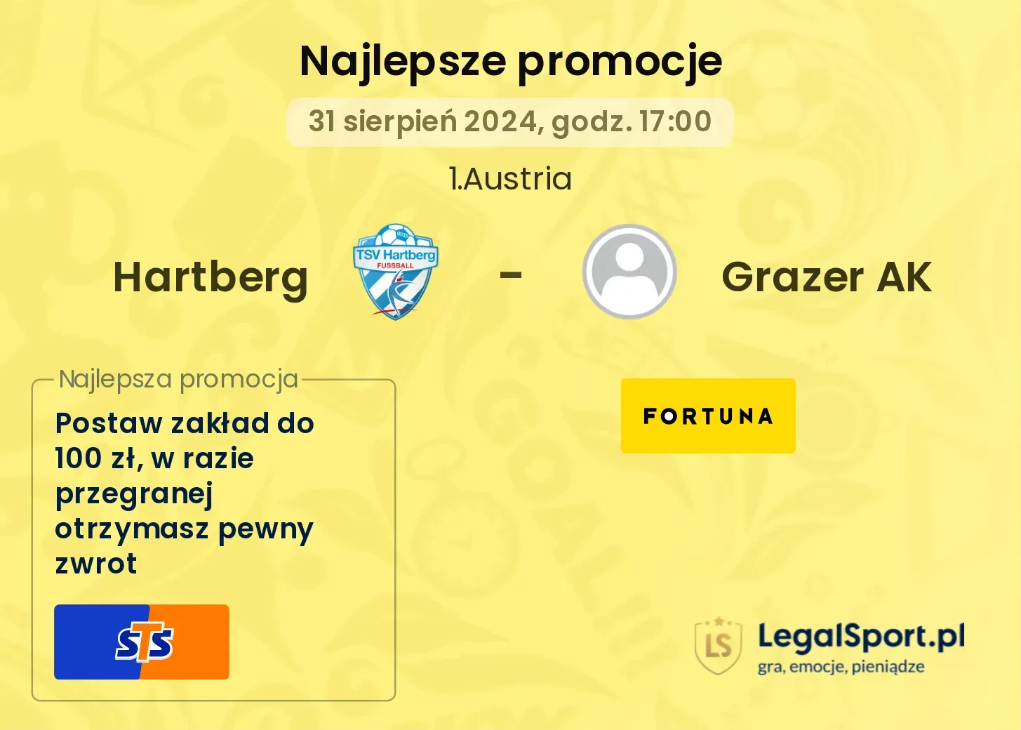 Hartberg - Grazer AK promocje bonusy na mecz