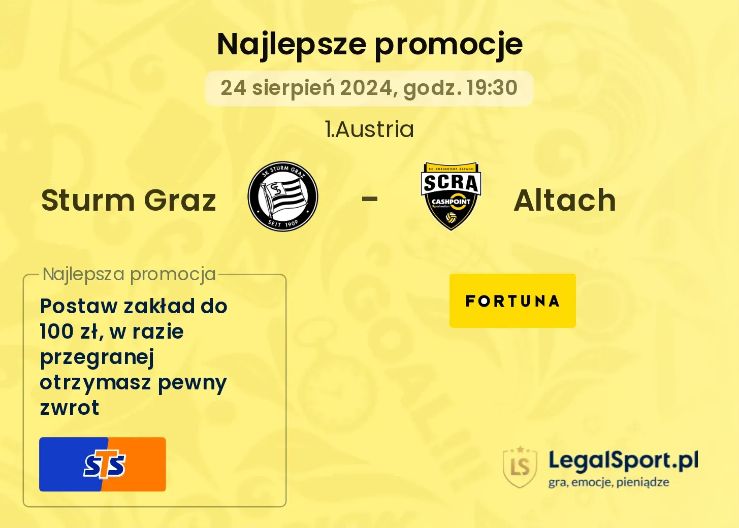 Sturm Graz - Altach promocje bonusy na mecz