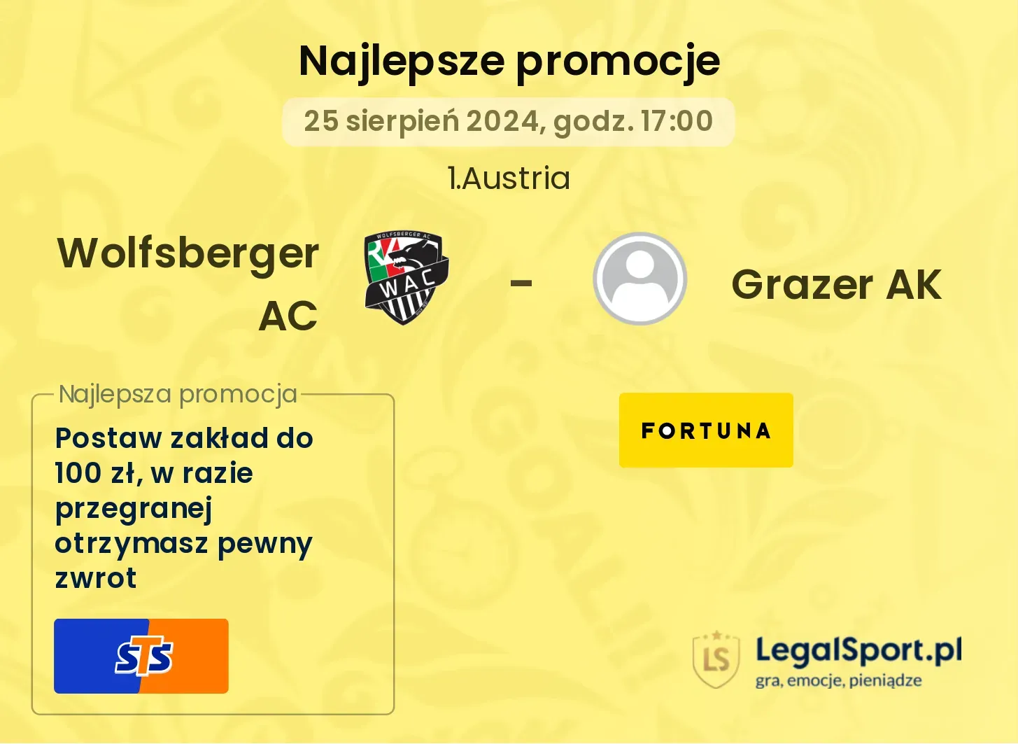 Wolfsberger AC - Grazer AK promocje bonusy na mecz