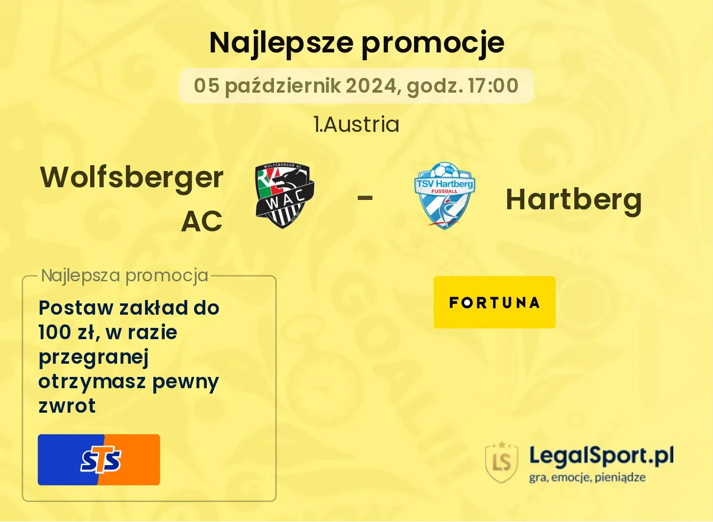 Wolfsberger AC - Hartberg promocje bonusy na mecz