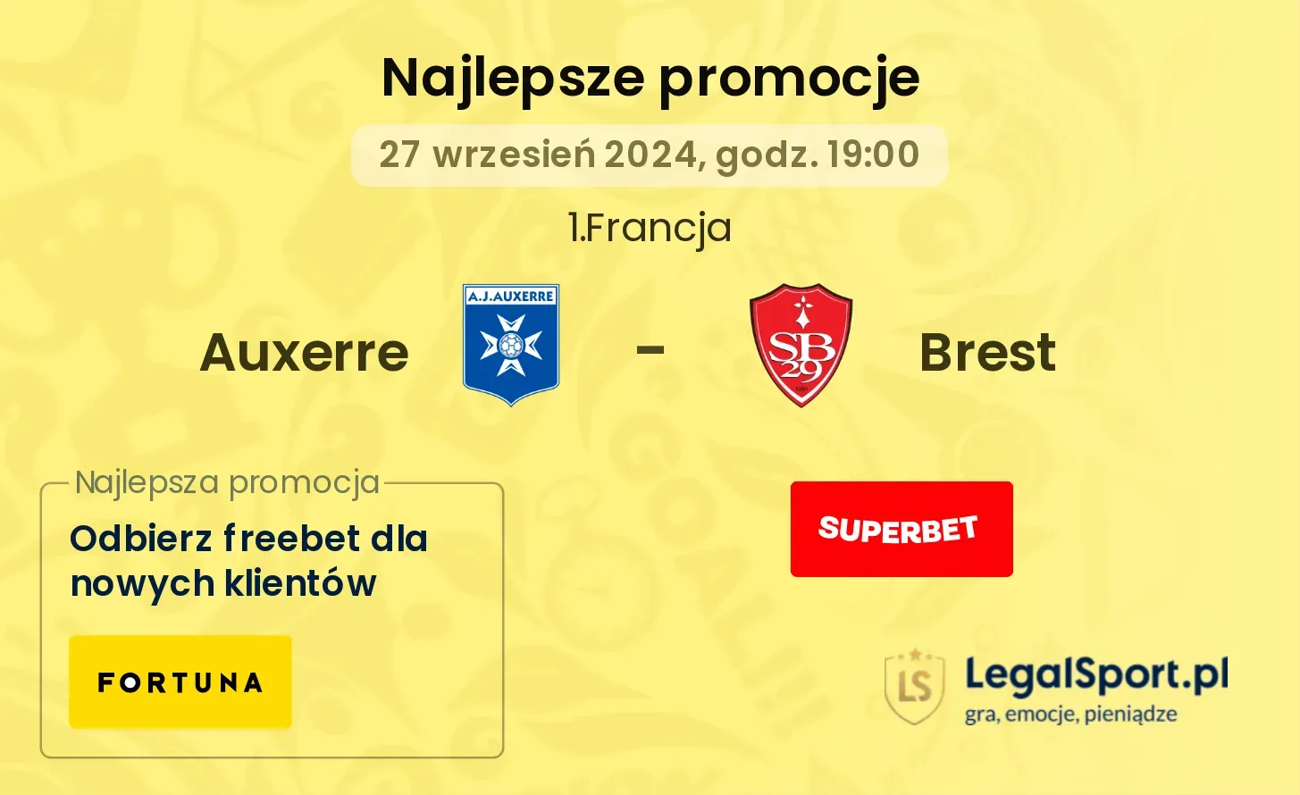 Auxerre - Brest promocje bonusy na mecz