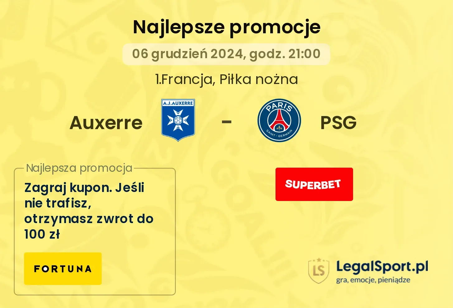 Auxerre - PSG promocje bonusy na mecz