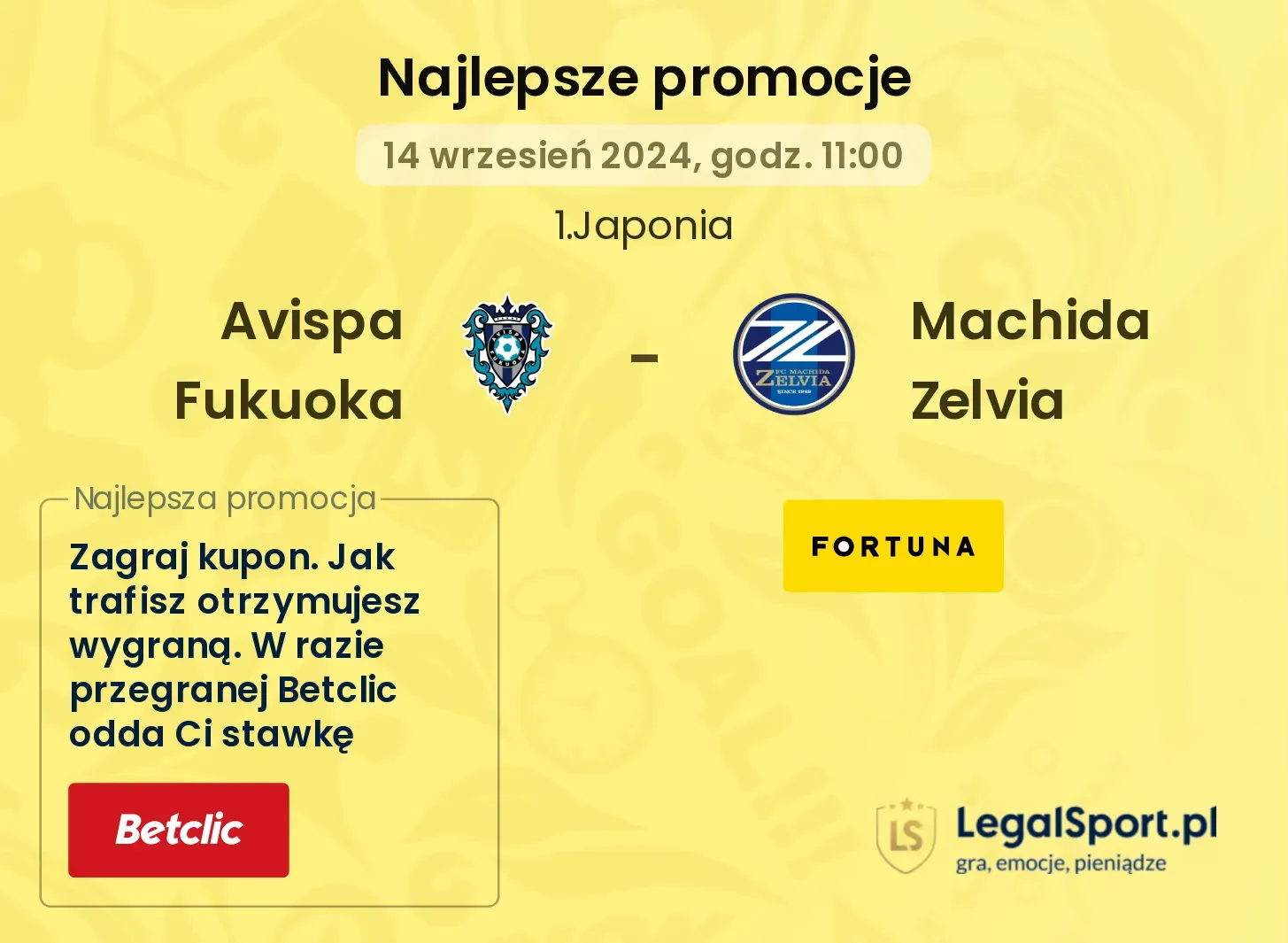 Avispa Fukuoka - Machida Zelvia promocje bonusy na mecz