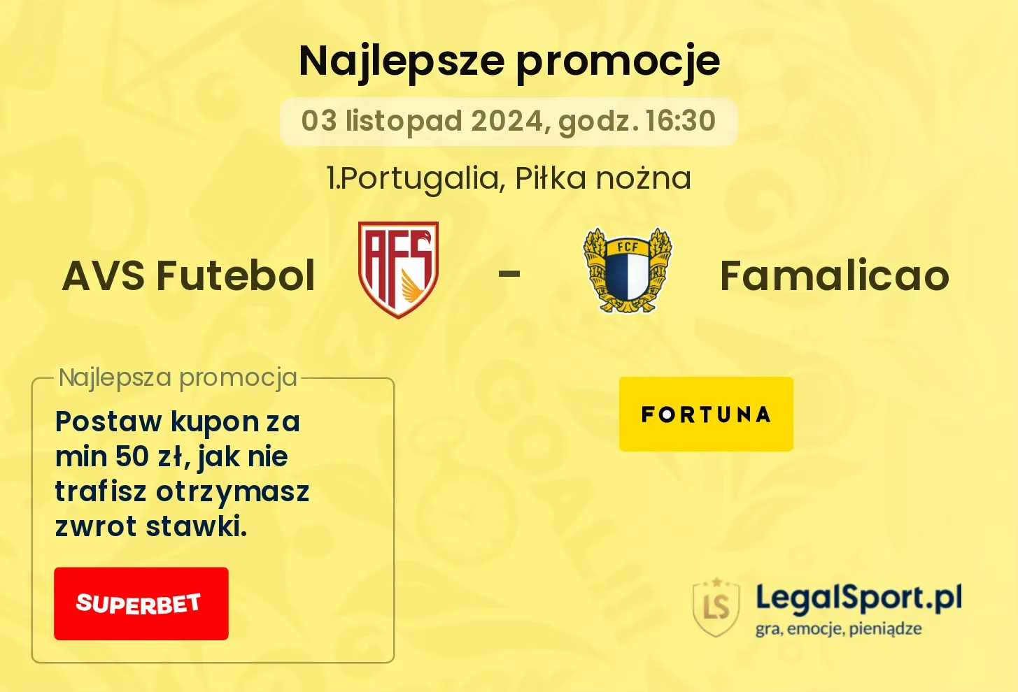 AVS Futebol - Famalicao promocje bonusy na mecz