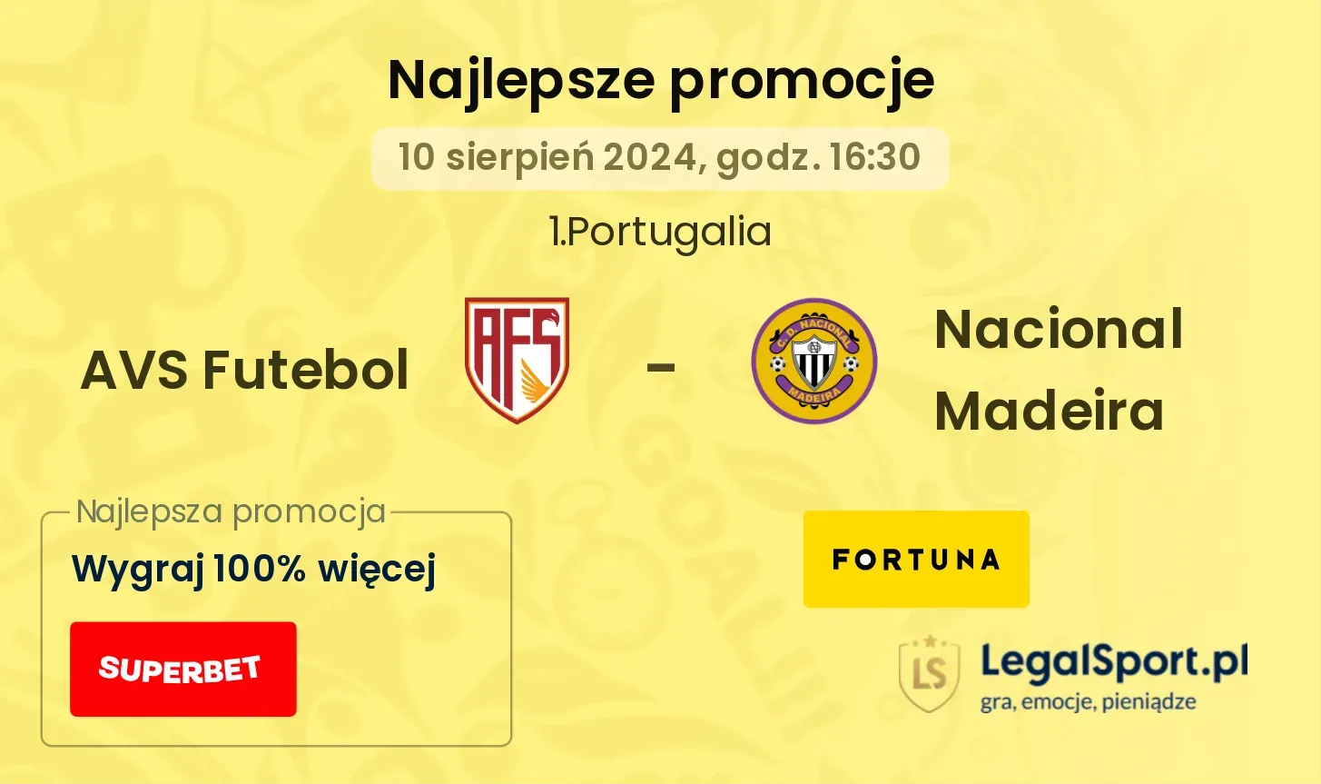 AVS Futebol - Nacional Madeira promocje bonusy na mecz