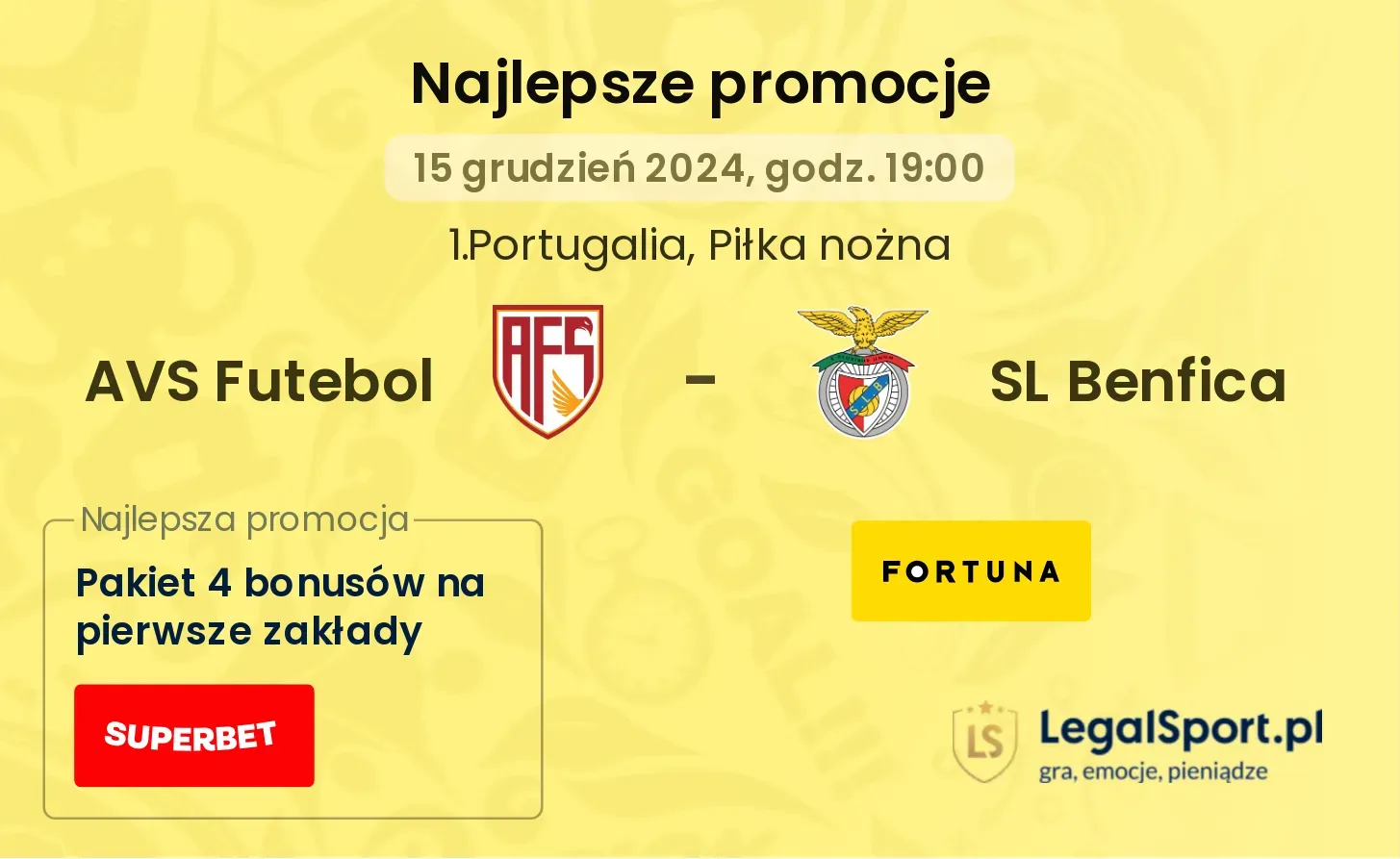 AVS Futebol - SL Benfica promocje bonusy na mecz