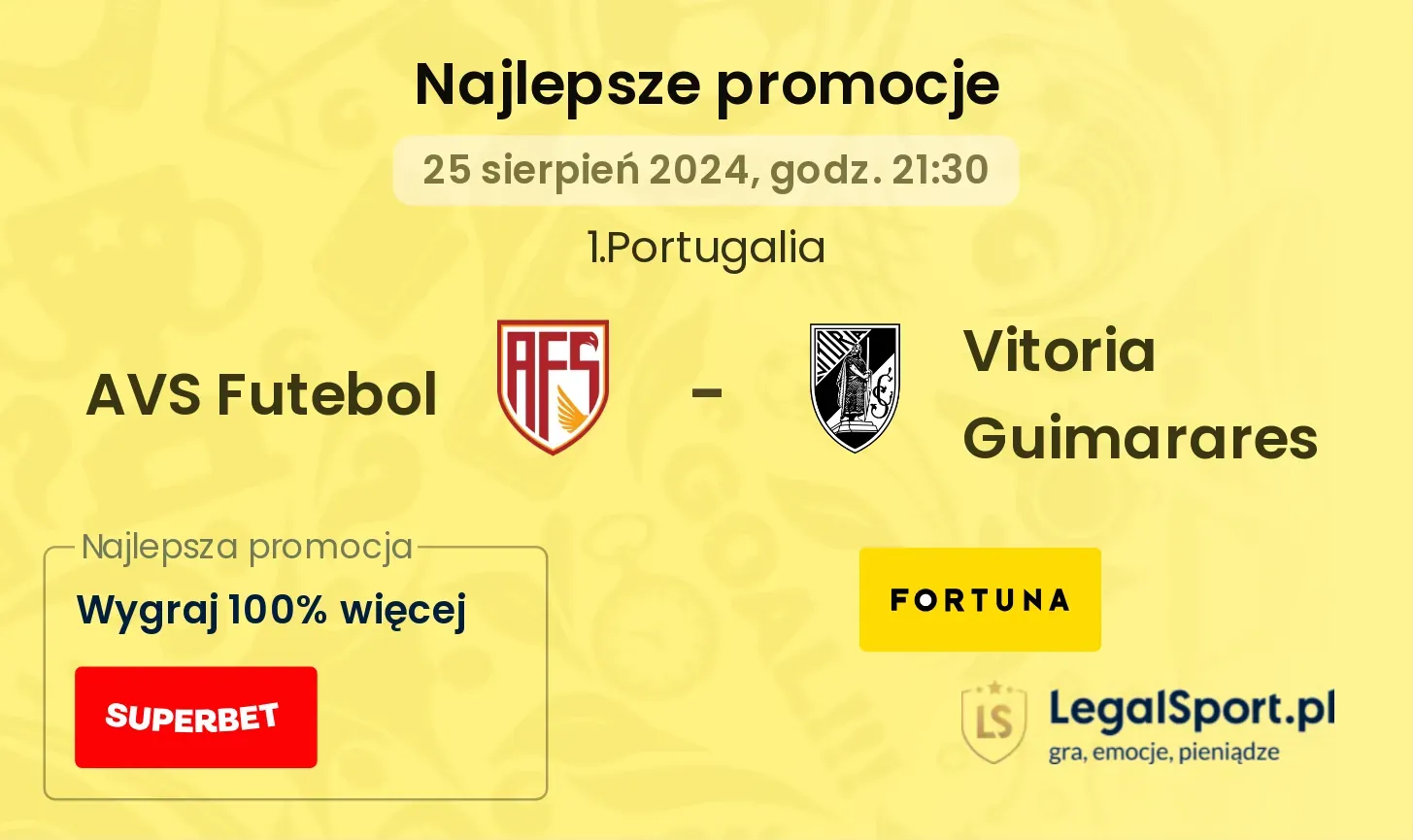 AVS Futebol - Vitoria Guimarares promocje bonusy na mecz