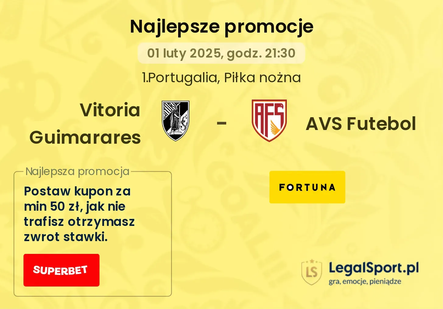 Vitoria Guimarares - AVS Futebol promocje u bukmacherów