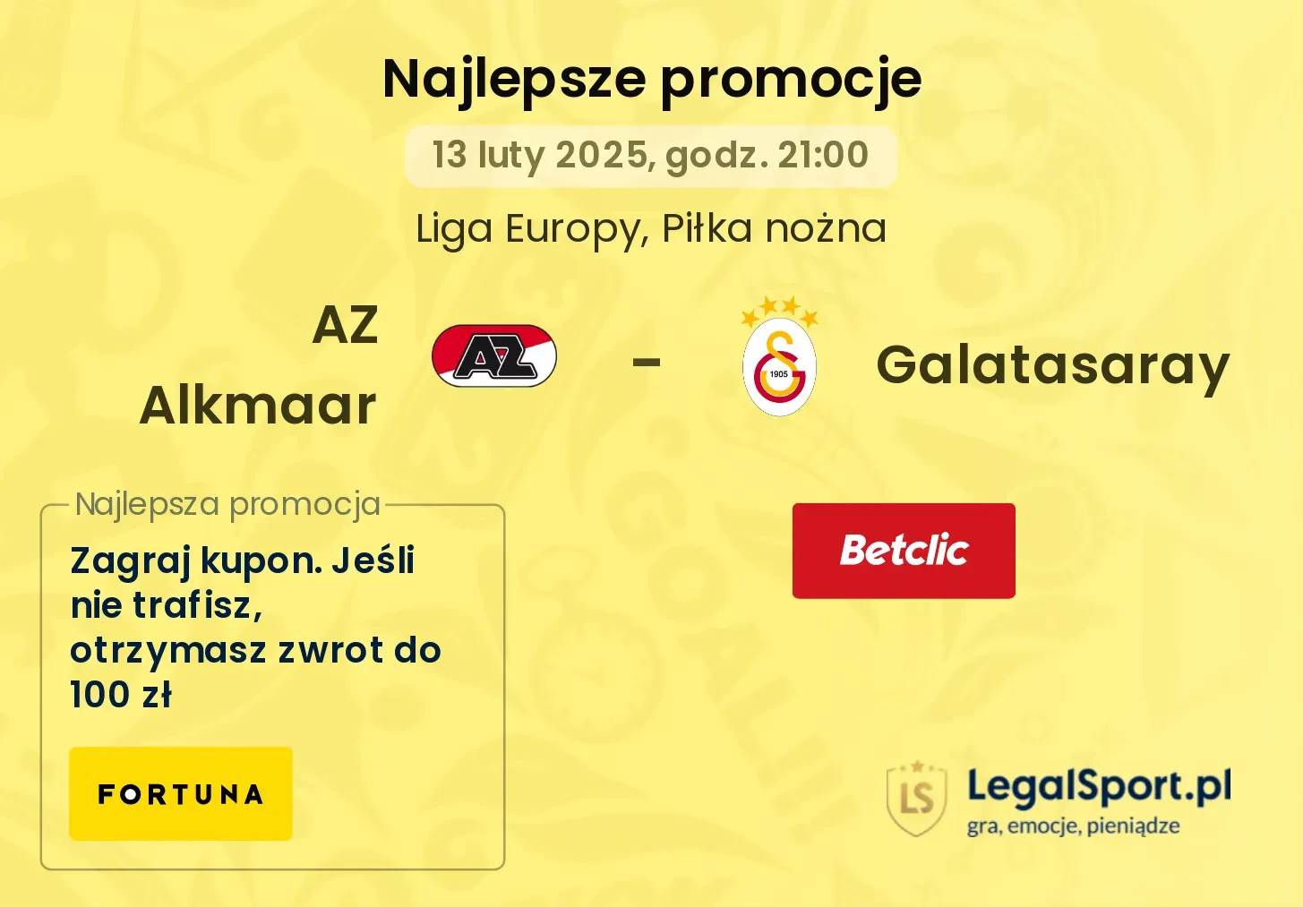 AZ Alkmaar - Galatasaray promocje bonusy na mecz