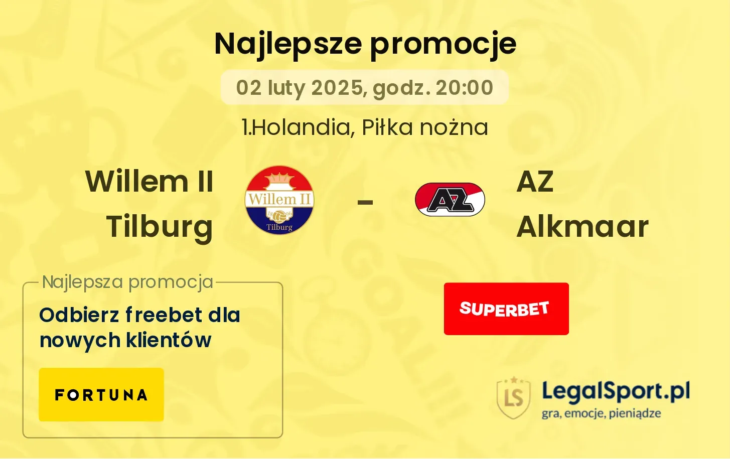 Willem II Tilburg - AZ Alkmaar promocje u bukmacherów