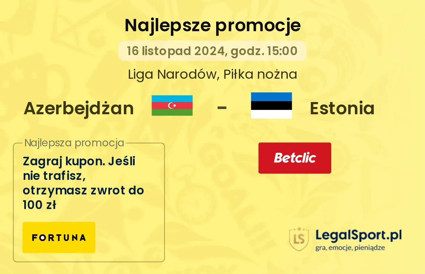 Azerbejdżan - Estonia promocje bonusy na mecz