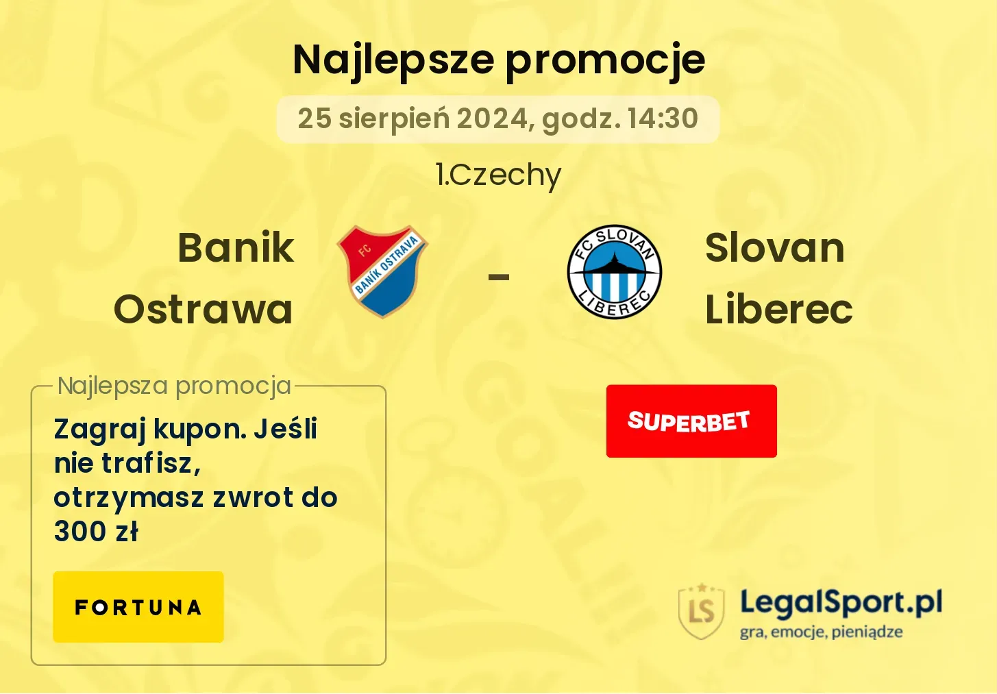 Banik Ostrawa - Slovan Liberec promocje bonusy na mecz