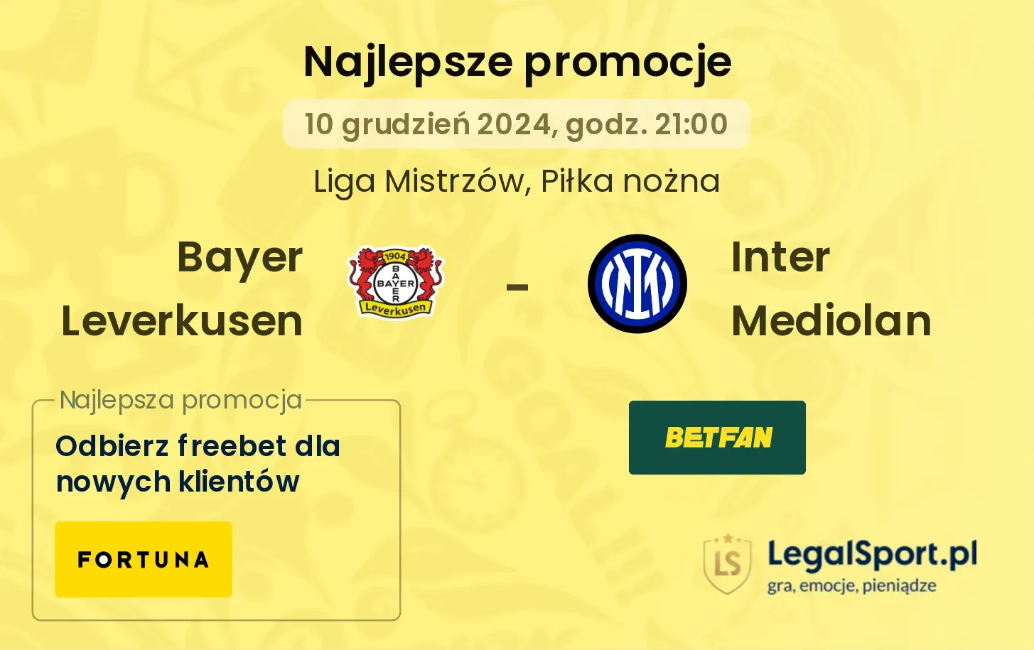 Bayer Leverkusen - Inter Mediolan promocje bonusy na mecz