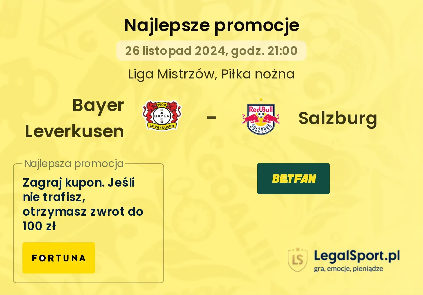 Bayer Leverkusen - Salzburg promocje bonusy na mecz