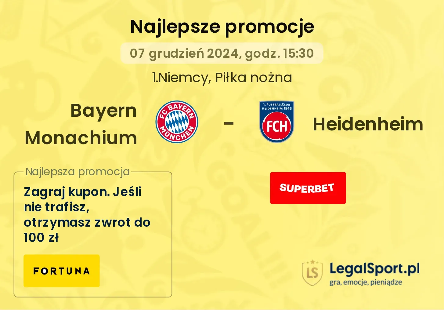 Bayern Monachium - Heidenheim promocje bonusy na mecz