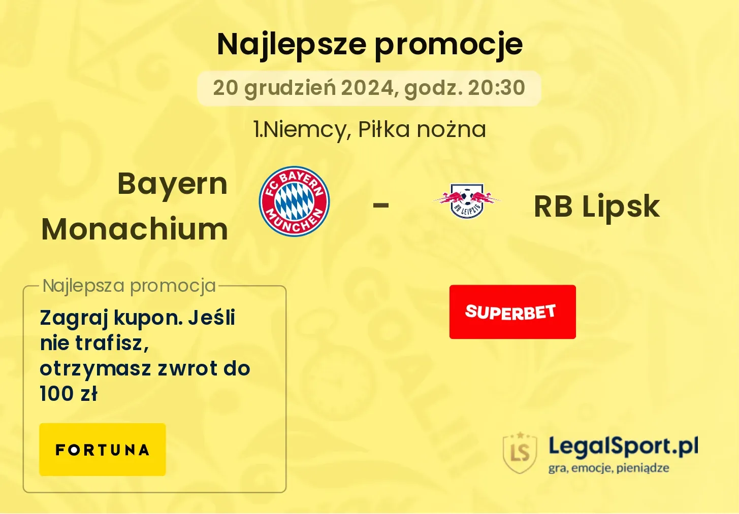 Bayern Monachium - RB Lipsk promocje bonusy na mecz