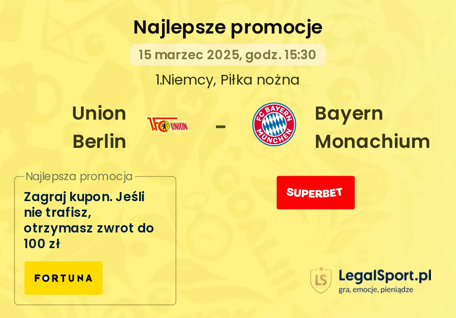 Union Berlin - Bayern Monachium promocje u bukmacherów