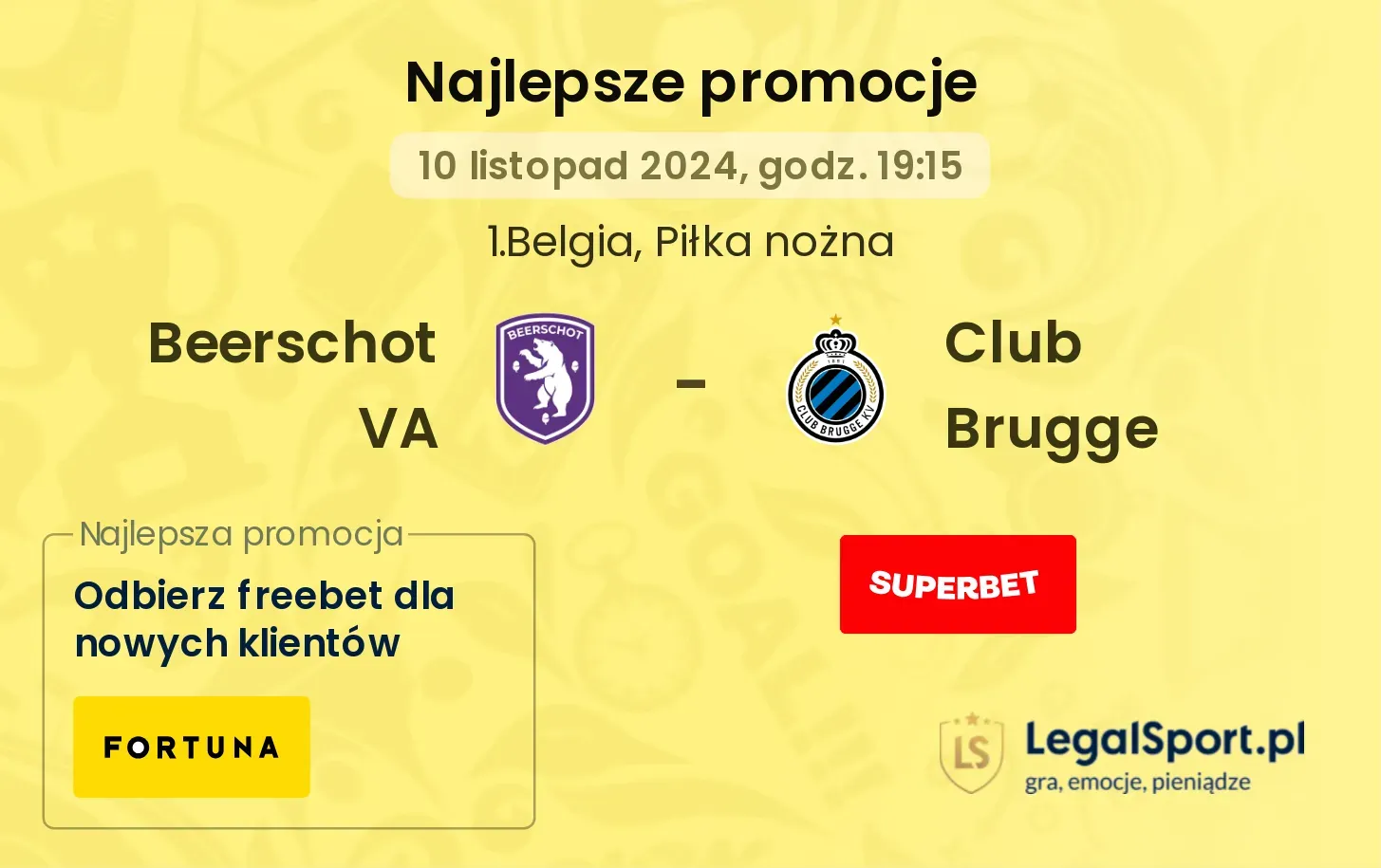 Beerschot VA - Club Brugge promocje bonusy na mecz